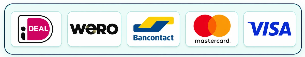 Betaalmethoden: iDEAL, Wero, Bancontact, Mastercard en Visa